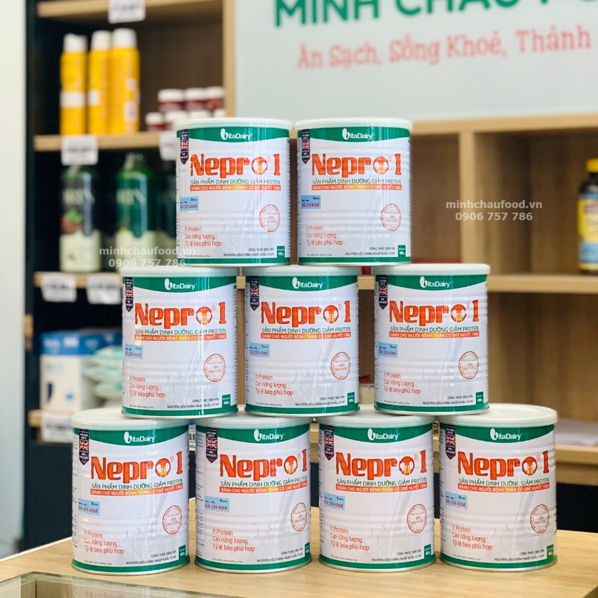 Sữa bột Nepro 1 dành cho người bệnh thận có Urê huyết tăng lon 400gr